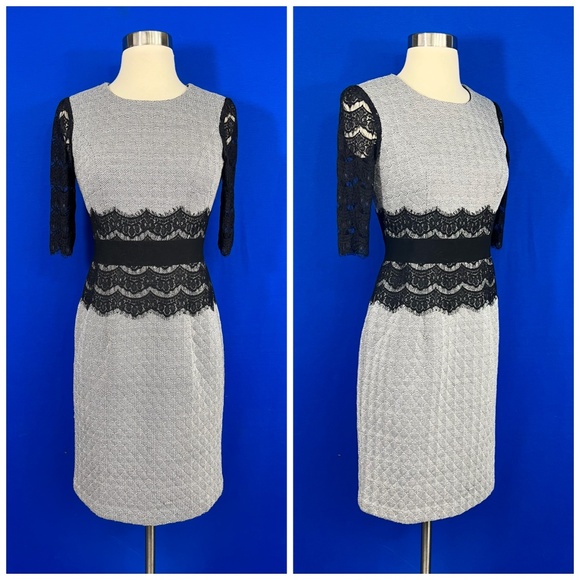 Traffic People Dresses & Skirts - 👗|•TRAFFIC PEOPLE•| Beautiful Quilted Tweed Lace Trim Dress Size 'Small' (XS)